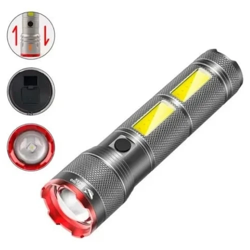 Smiling Shark X03 Rechargeable Flashlight with COB Side Light
